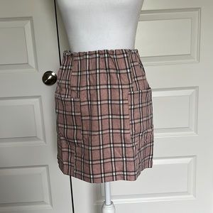 Francesca’s pink plaid skirt